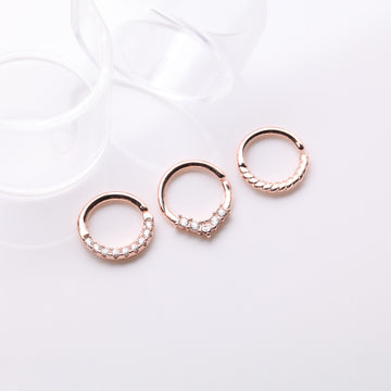 Detail View 1 of 3 Pcs of Assorted Rose Gold Essential Bendable Hoop Ring Package